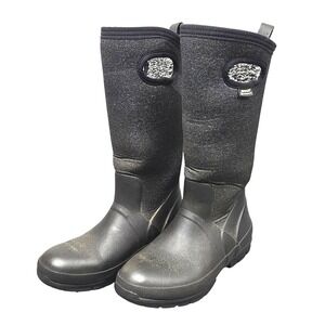 Bogs Tall Winter Boots Womens US 7 Black Solid Insulated Outdoor Workwear